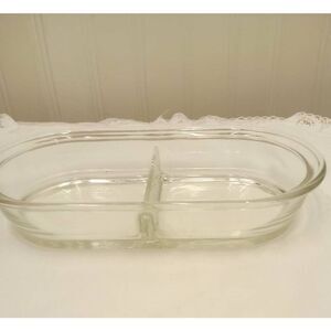 Pyrex, clear divided dish. # 8300- og,  2 cups , 470 ml, heat n serve